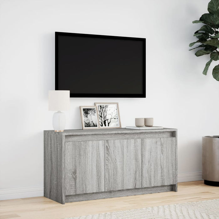 Dulap TV cu LED, gri sonoma, 100x34x50 cm, lemn prelucrat - WALTI WALTI