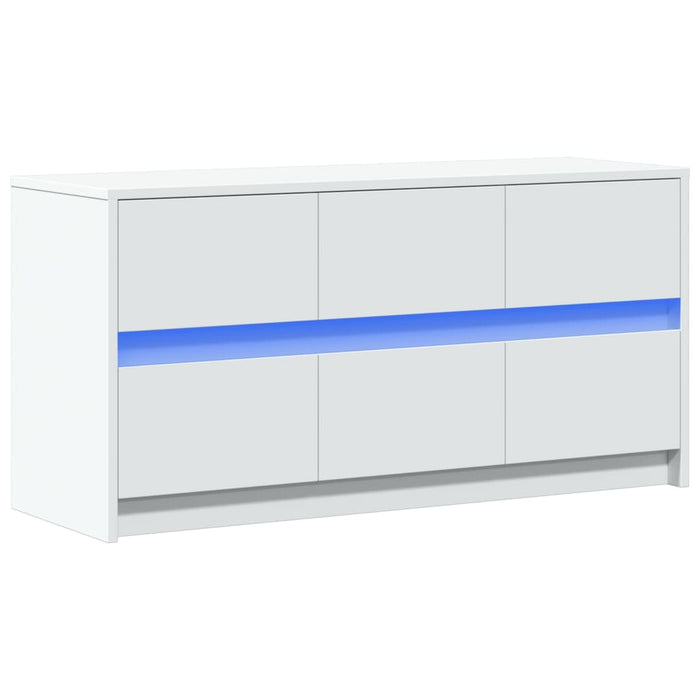 Dulap TV cu LED, alb, 100x34x50 cm, lemn prelucrat - WALTI WALTI