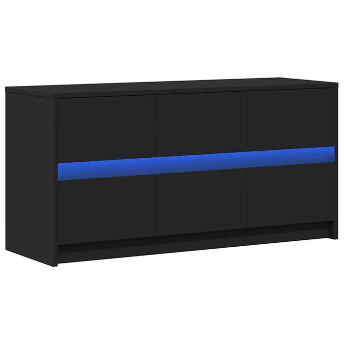 Dulap TV cu LED, negru, 100x34x50 cm, lemn prelucrat WALTI