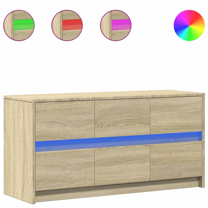 Dulap TV cu LED, stejar sonoma, 100x34x50 cm, lemn prelucrat - WALTI WALTI