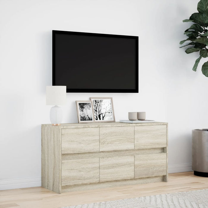 Dulap TV cu LED, stejar sonoma, 100x34x50 cm, lemn prelucrat - WALTI WALTI