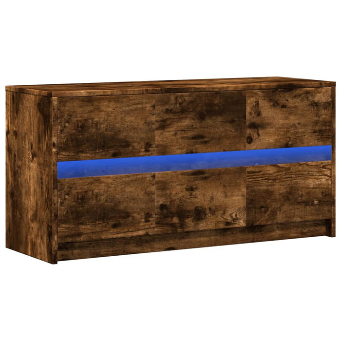 Dulap TV cu LED, stejar fumuriu, 100x34x50 cm, lemn prelucrat - WALTI WALTI