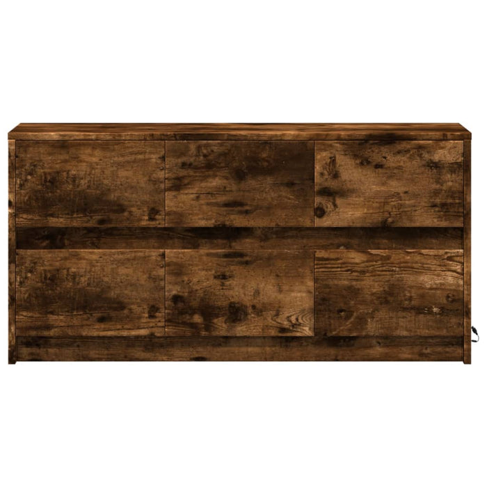 Dulap TV cu LED, stejar fumuriu, 100x34x50 cm, lemn prelucrat - WALTI WALTI