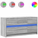 Dulap TV cu LED, gri sonoma, 100x34x50 cm, lemn prelucrat - WALTI WALTI