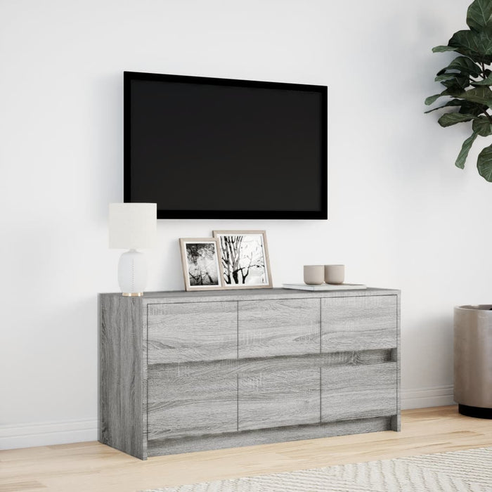 Dulap TV cu LED, gri sonoma, 100x34x50 cm, lemn prelucrat - WALTI WALTI