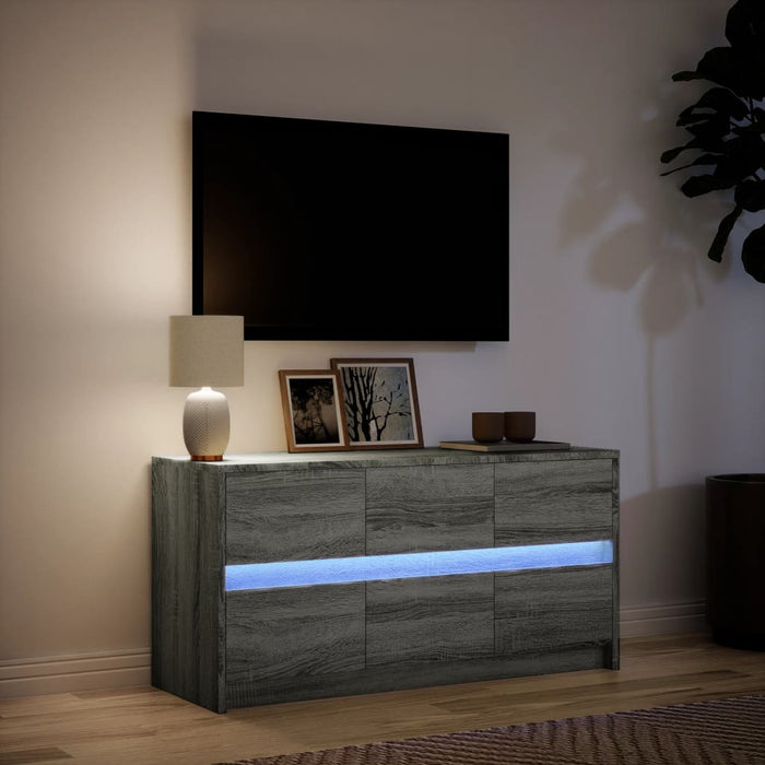 Dulap TV cu LED, gri sonoma, 100x34x50 cm, lemn prelucrat - WALTI WALTI