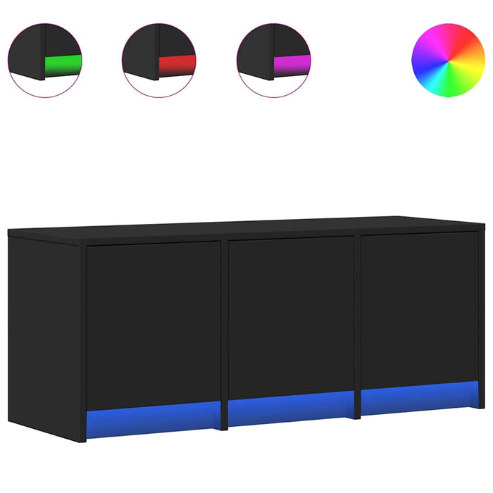 Dulap TV cu LED, negru, 97x34x40 cm, lemn prelucrat - WALTI WALTI