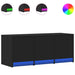 Dulap TV cu LED, negru, 97x34x40 cm, lemn prelucrat - WALTI WALTI