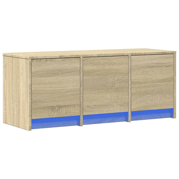 Dulap TV cu LED, stejar sonoma, 97x34x40 cm, lemn prelucrat WALTI
