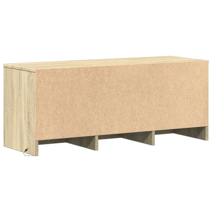 Dulap TV cu LED, stejar sonoma, 97x34x40 cm, lemn prelucrat WALTI