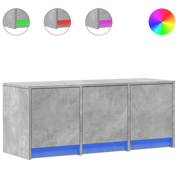 Dulap TV cu LED, gri beton, 97x34x40 cm, lemn prelucrat - WALTI WALTI