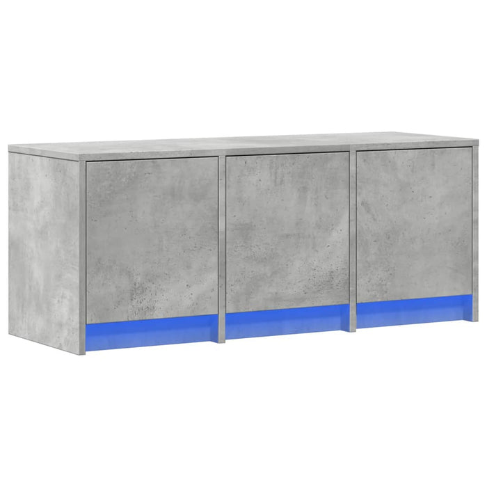 Dulap TV cu LED, gri beton, 97x34x40 cm, lemn prelucrat - WALTI WALTI