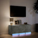 Dulap TV cu LED, gri beton, 97x34x40 cm, lemn prelucrat - WALTI WALTI
