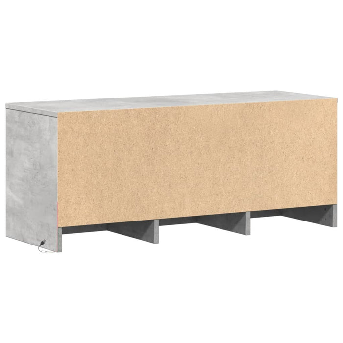 Dulap TV cu LED, gri beton, 97x34x40 cm, lemn prelucrat - WALTI WALTI