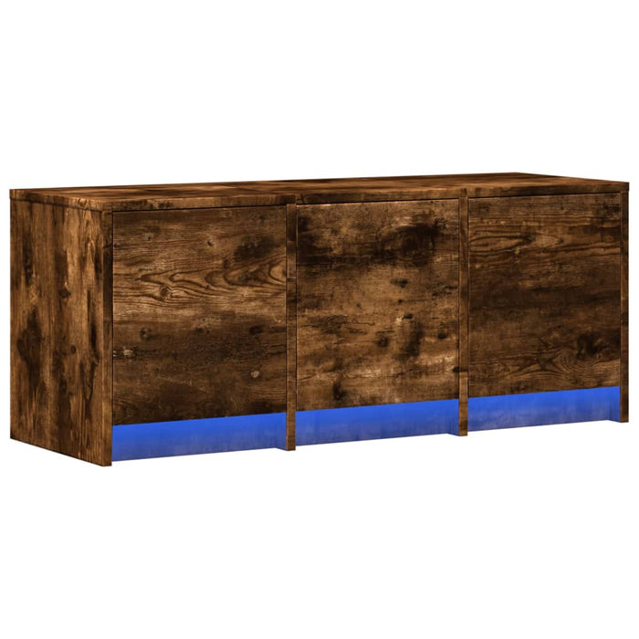 Dulap TV cu LED, stejar fumuriu, 97x34x40 cm, lemn prelucrat - WALTI WALTI