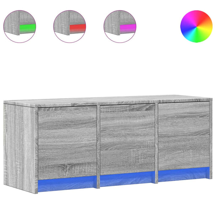 Dulap TV cu LED, gri sonoma, 97x34x40 cm, lemn prelucrat - WALTI WALTI