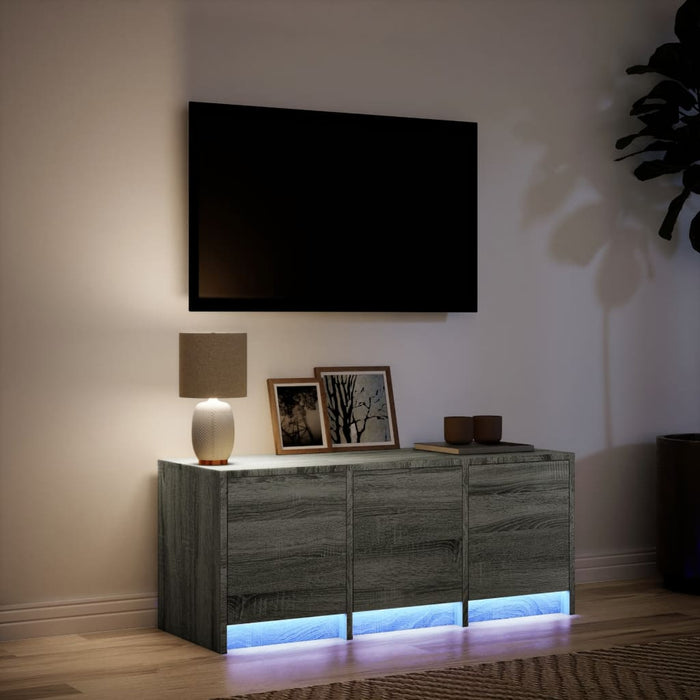 Dulap TV cu LED, gri sonoma, 97x34x40 cm, lemn prelucrat - WALTI WALTI