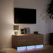 Dulap TV cu LED, stejar maro, 97x34x40 cm, lemn prelucrat - WALTI WALTI