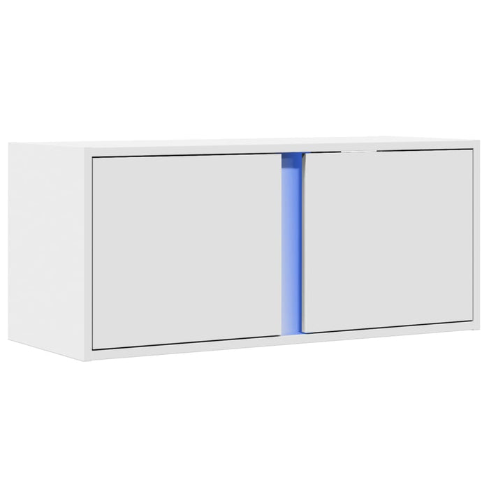Comodă TV de perete cu lumini LED, alb, 80x31x35 cm - WALTI WALTI