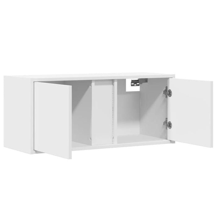 Comodă TV de perete cu lumini LED, alb, 80x31x35 cm - WALTI WALTI