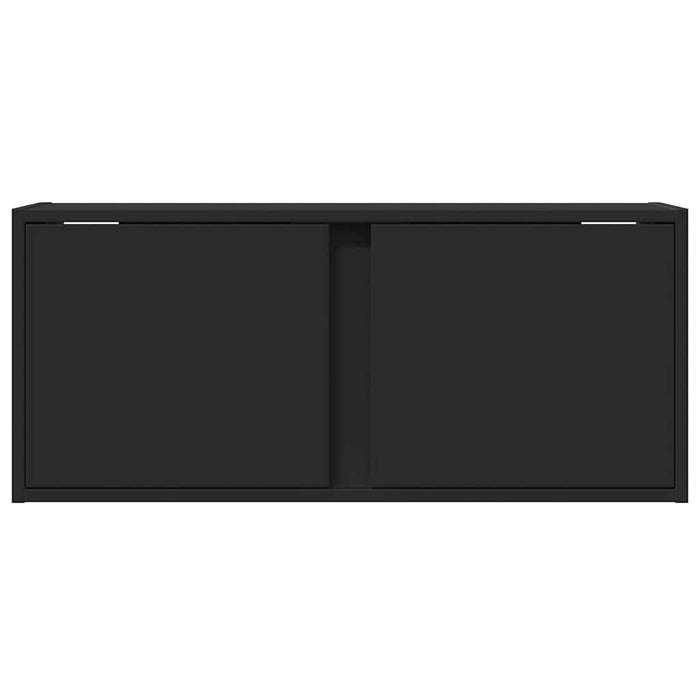 Dulap TV de perete cu lumini LED negru 80x31x35 cm WALTI