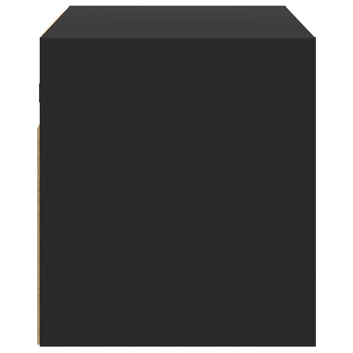 Dulap TV de perete cu lumini LED negru 80x31x35 cm WALTI