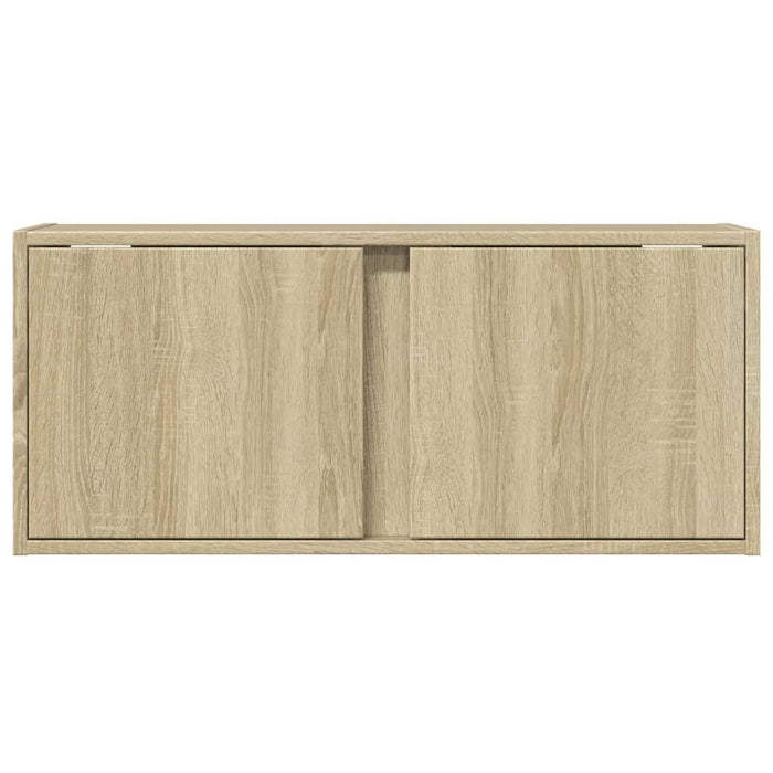 Comodă TV de perete cu lumini LED, stejar sonoma, 80x31x35 cm WALTI