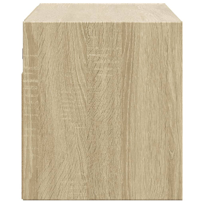Comodă TV de perete cu lumini LED, stejar sonoma, 80x31x35 cm WALTI