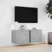Comodă TV de perete cu lumini LED, gri beton, 80x31x35 cm - WALTI WALTI