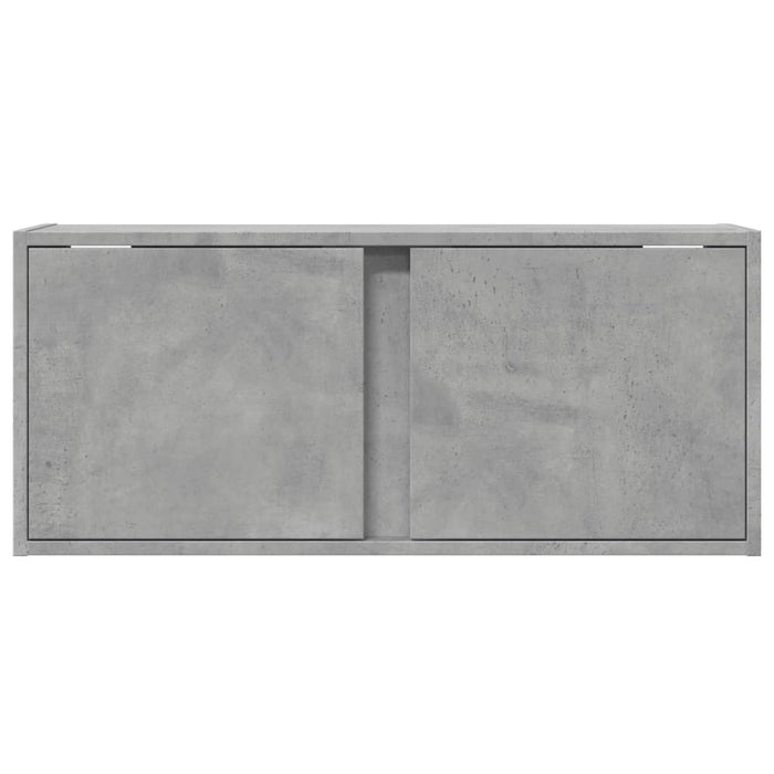 Comodă TV de perete cu lumini LED, gri beton, 80x31x35 cm - WALTI WALTI
