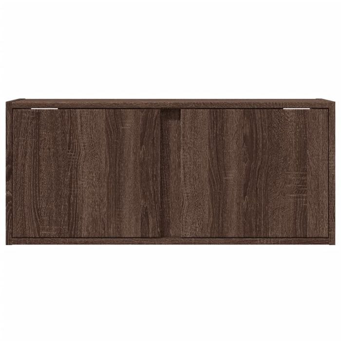 Comodă TV de perete cu lumini LED, stejar maro, 80x31x35 cm - WALTI WALTI