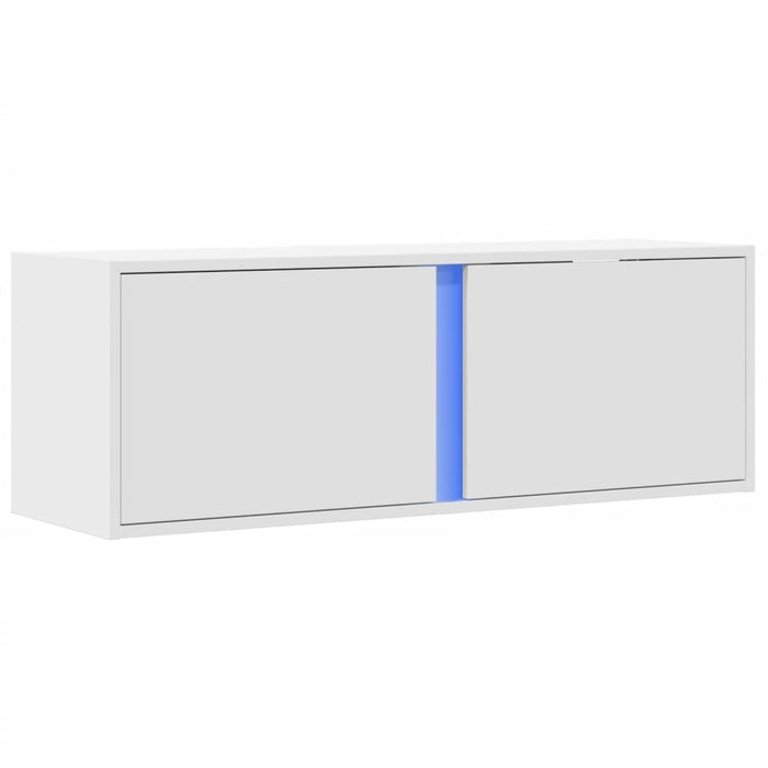 Dulap TV de perete cu lumini LED, alb, 100x31x45 cm WALTI