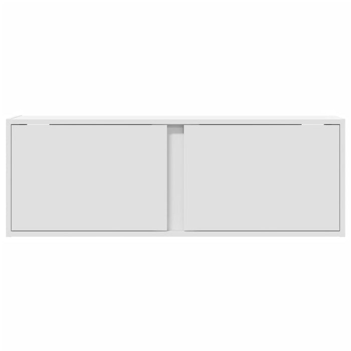 Dulap TV de perete cu lumini LED, alb, 100x31x45 cm WALTI