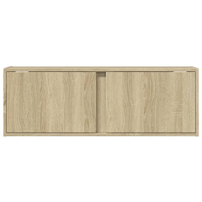 Dulap TV de perete cu lumini LED, stejar sonoma, 100x31x35 cm WALTI