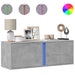 Dulap TV de perete cu lumini LED, gri beton, 100x31x35 cm - WALTI WALTI