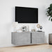 Dulap TV de perete cu lumini LED, gri beton, 100x31x35 cm - WALTI WALTI