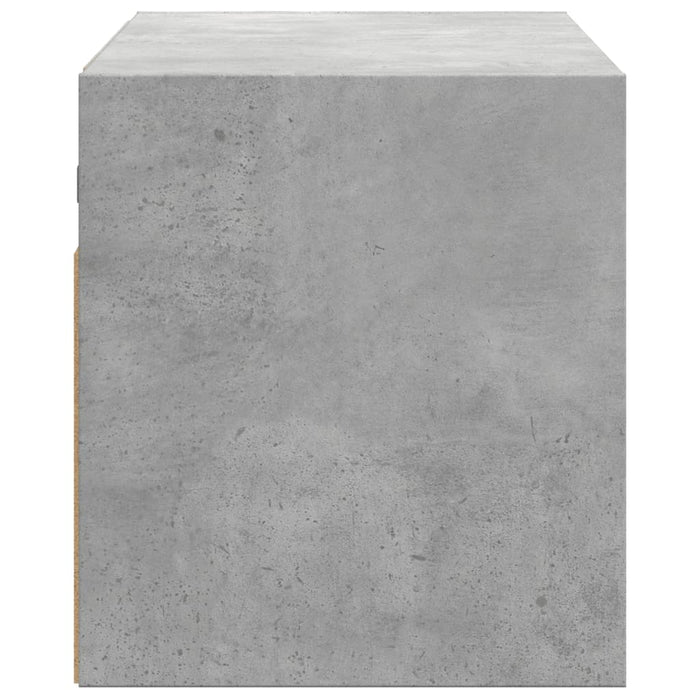 Dulap TV de perete cu lumini LED, gri beton, 100x31x35 cm - WALTI WALTI