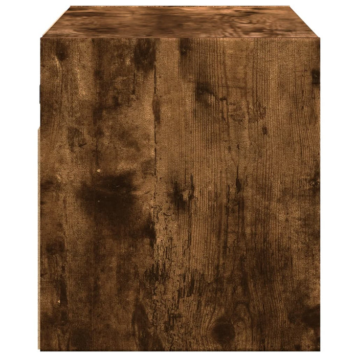 Dulap TV de perete cu lumini LED, stejar fumuriu, 100x31x35 cm WALTI