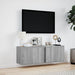 Dulap TV de perete cu lumini LED, gri sonoma, 100x31x35 cm - WALTI WALTI