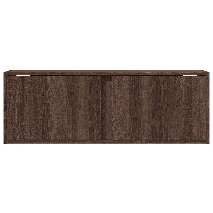 Dulap TV de perete cu lumini LED, stejar maro, 100x31x35 cm WALTI