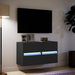 Comode TV de perete cu lumini LED, 2 buc., negru, 41x31x45 cm - WALTI WALTI