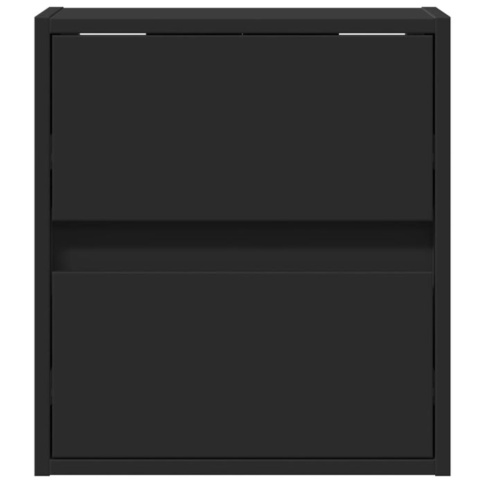Comode TV de perete cu lumini LED, 2 buc., negru, 41x31x45 cm - WALTI WALTI