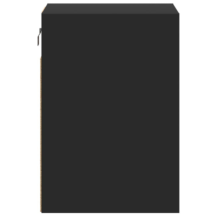 Comode TV de perete cu lumini LED, 2 buc., negru, 41x31x45 cm - WALTI WALTI