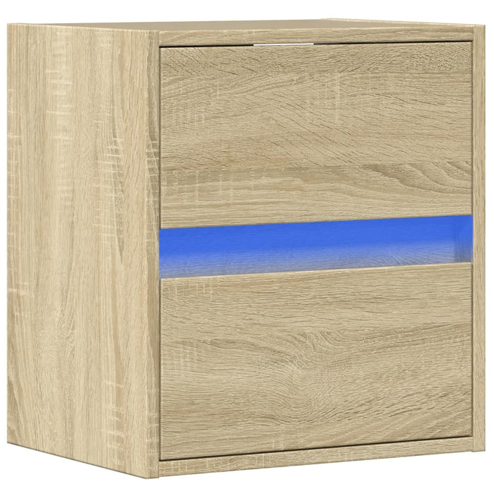 Comodă TV de perete cu lumini LED, stejar sonoma, 41x31x45 cm - WALTI WALTI