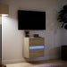 Comodă TV de perete cu lumini LED, stejar sonoma, 41x31x45 cm - WALTI WALTI