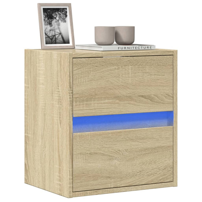 Comodă TV de perete cu lumini LED, stejar sonoma, 41x31x45 cm - WALTI WALTI