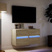 Comodă TV de perete cu LED, 2 buc. stejar sonoma, 41x31x45 cm - WALTI WALTI