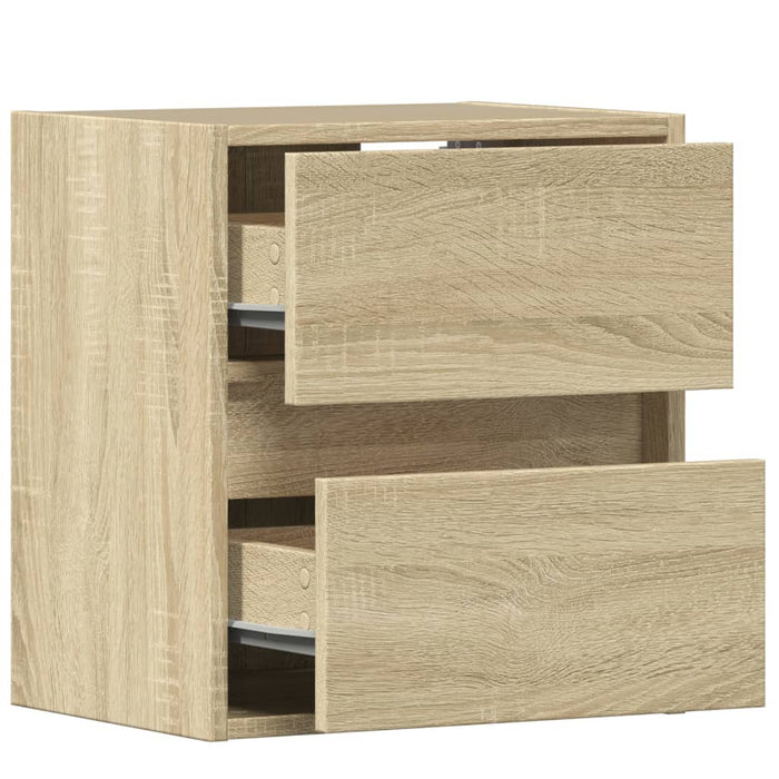 Comodă TV de perete cu LED, 2 buc. stejar sonoma, 41x31x45 cm - WALTI WALTI