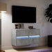 Comode TV de perete cu lumini LED 2 buc. gri beton 41x31x45 cm - WALTI WALTI