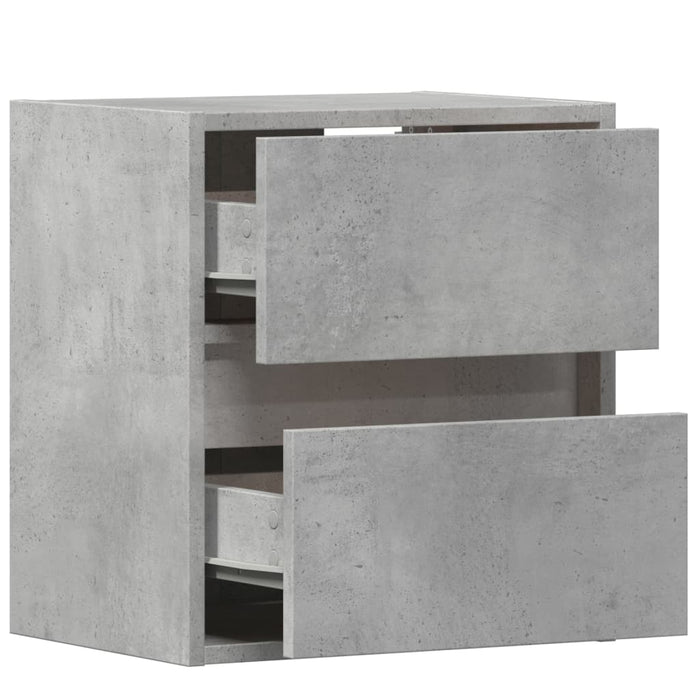 Comode TV de perete cu lumini LED 2 buc. gri beton 41x31x45 cm - WALTI WALTI